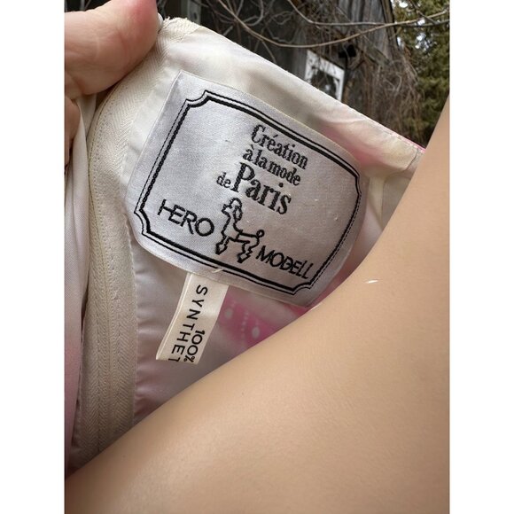 1960s Pink Floral Maxi Dress Evening Gown Creation A La Mode de Paris by Hero Mo - Picture 9 of 9